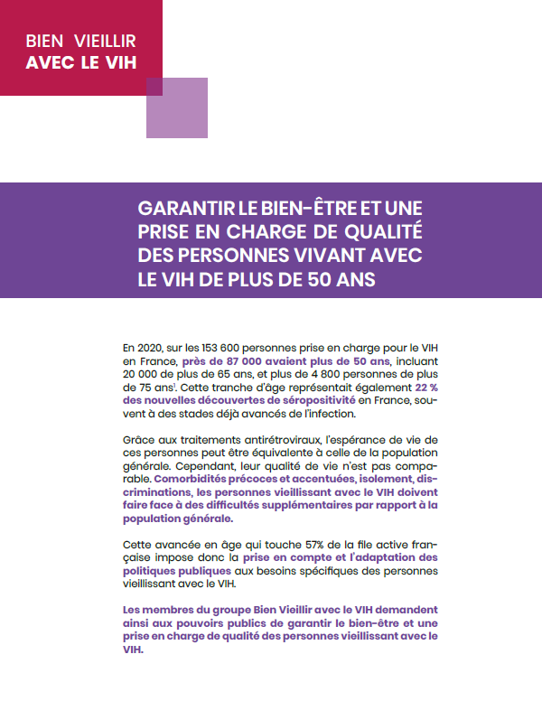 Pour garantir le bien-être des personnes vivant avec le VIH de plus de 50 ans